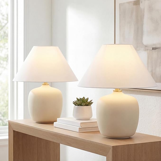 JONATHAN Y JYL5600B-SET2 Delphi 18.25" Minimalist Scandinavian Resin/Iron LED by JONATHANY