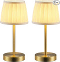 PUSU 2 Pack Cordless LED Gold Table Lamps, Rechargeable 4000mAh 3 Way Dimmable by PUSU