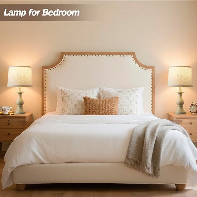 Vintage Table Lamp for Living Room Bedroom, 18.5" Farmhouse Bedside Lamps - Image 5