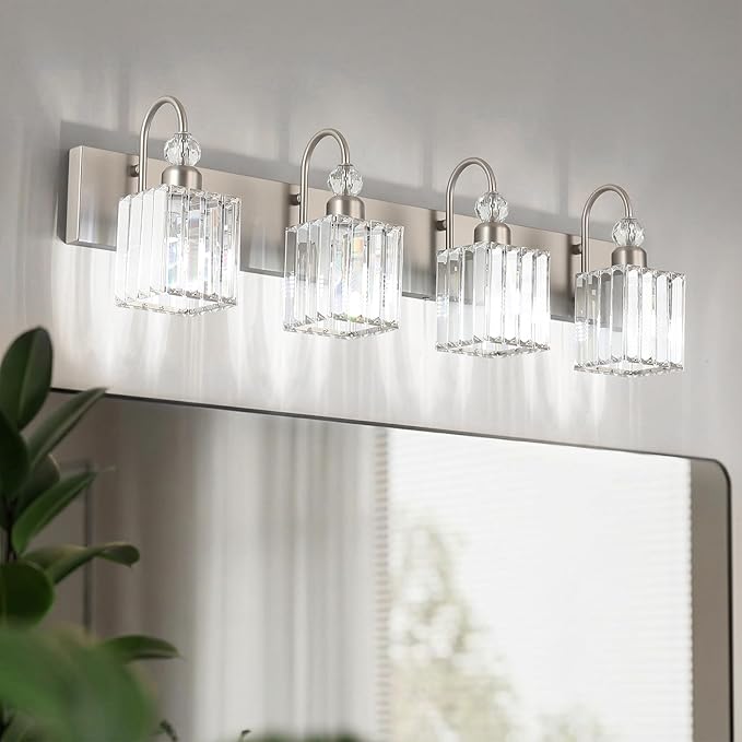Ralbay Crystal Brushed Nickel Vanity Light - Image 2