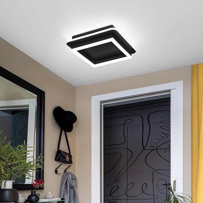 CANEOE 3 Packs Square Flush Mount Ceiling Light, 6000K Black Modern LED Ceiling - Image 7