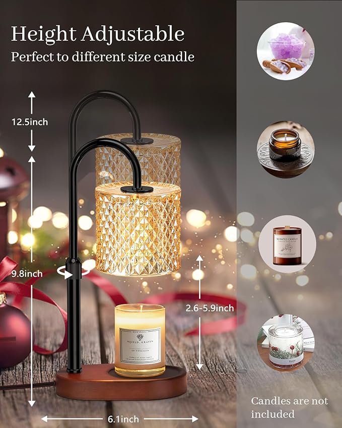 Candle Warmer Lamp with Timer Dimmer Height Adjustable - Image 5