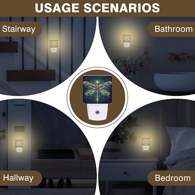 Golden Dragonfly Night Light, Plug-in Nightlight - Image 6