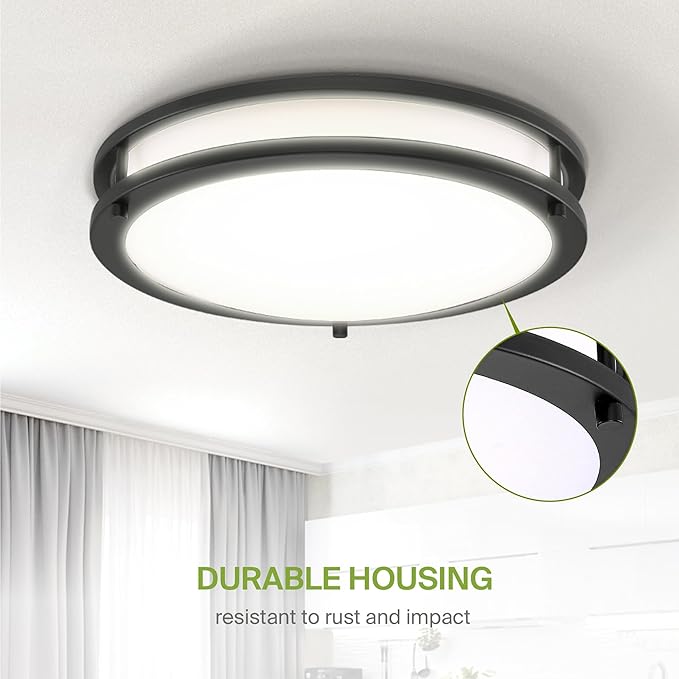 ASD LED 14" Round Flush Mount Lighting, Close to Ceiling Light Fixture | 3CCT - Image 8