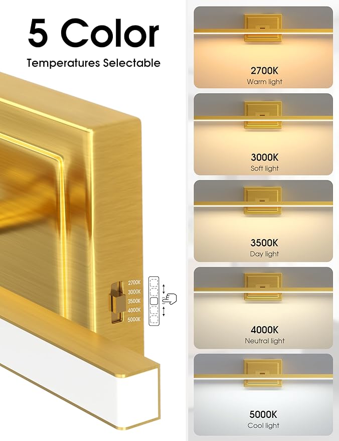 VOLISUN Bathroom Vanity Light 39.4 inch, 24W Dimmable 5CCT Led Bathroom Light - Image 3