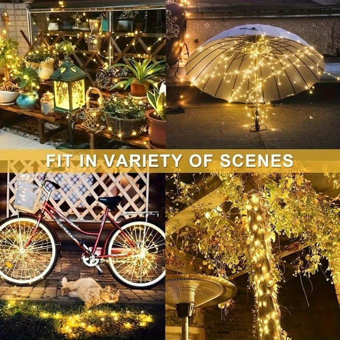 Solar String Lights for Outside, 66FT 200 LED Outdoor Solar Fairy Lights - Image 3