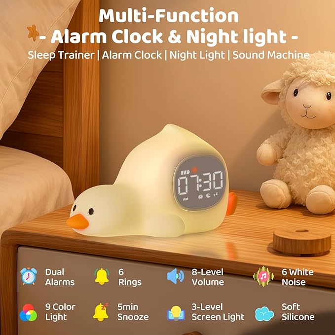 Laying Duck Alarm Clock with Night Light - Image 2