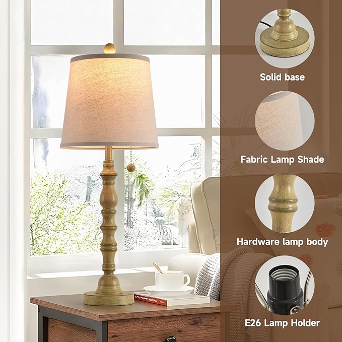 Terpsichore Lamps for Living Room Modern Farmhouse Table Lamp Bedside Reading - Image 5