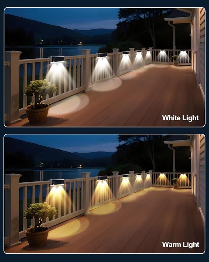 EGOBOO Solar Fence Lights Outdoor, 10 Lighting Modes RGB Color Changing Holiday - Image 5