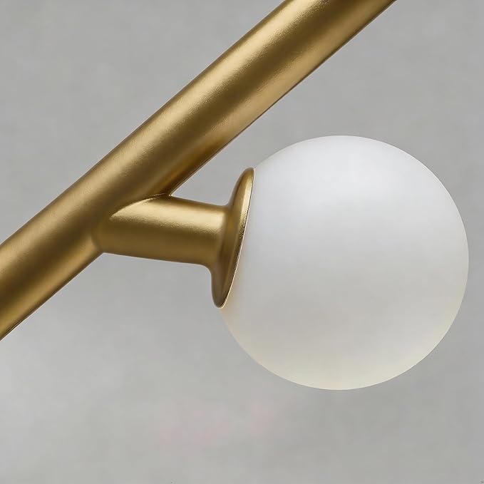 Fiqevs Modern Gold Floor Lamp for Living Room, Glass Globe Mid Century Standing - Image 6