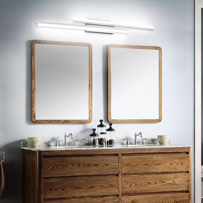 PRESDE 48" LED Bathroom Vanity Light, Modern Brushed Nickel Wall Bar Fixture - Image 2