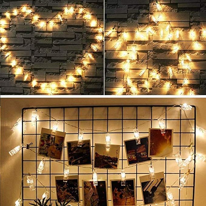 Dopheuor Photo Clip String Lights LED Fairy Clip String Lights Hanging Photo - Image 7