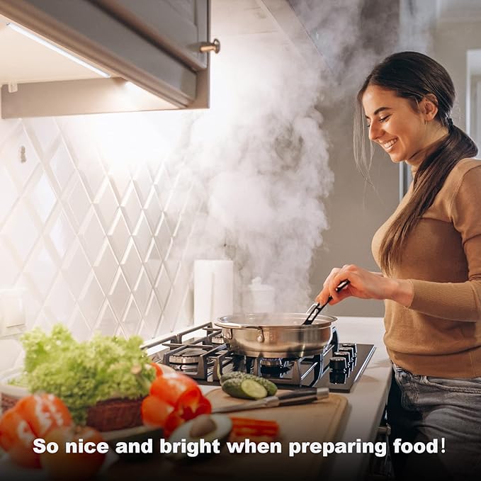 6 Pcs 12 Inch Under Cabinet Lighting Plug-in, Cold White 6000K, Dimmable LED - Image 2