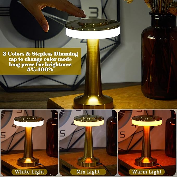 Riakrum 2 Pcs LED Portable Cordless Table Lamp - Image 4