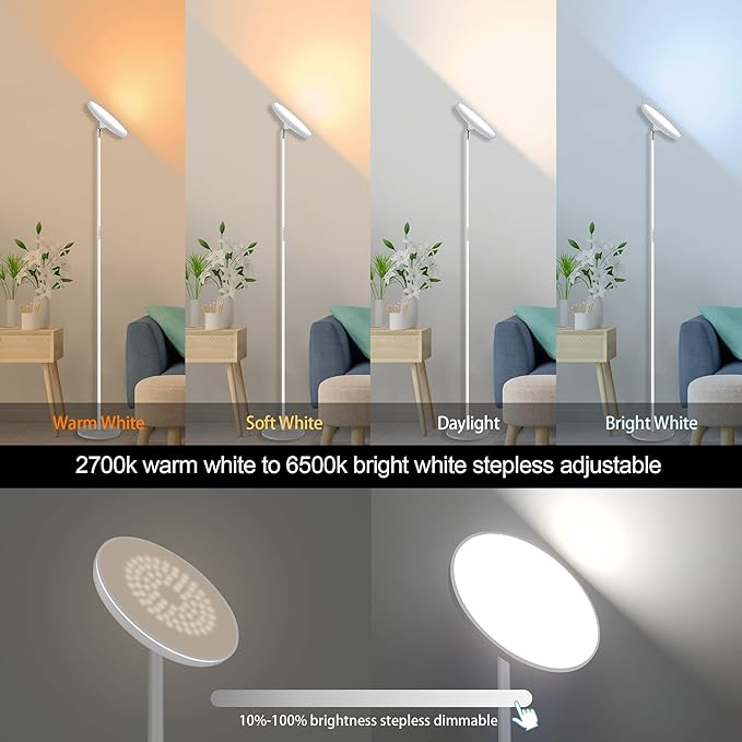 Bright Floor Lamp, 42W 3700LM LED Torchiere Floor Lamps - Image 5