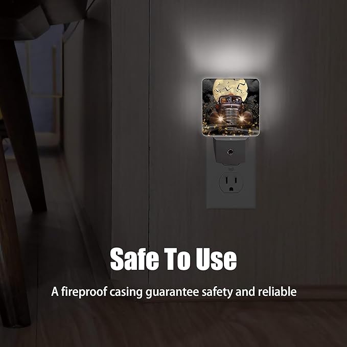 Halloween Truck Night Light, Witch Cat Pumpkin Night Lights Plug into Wall - Image 6