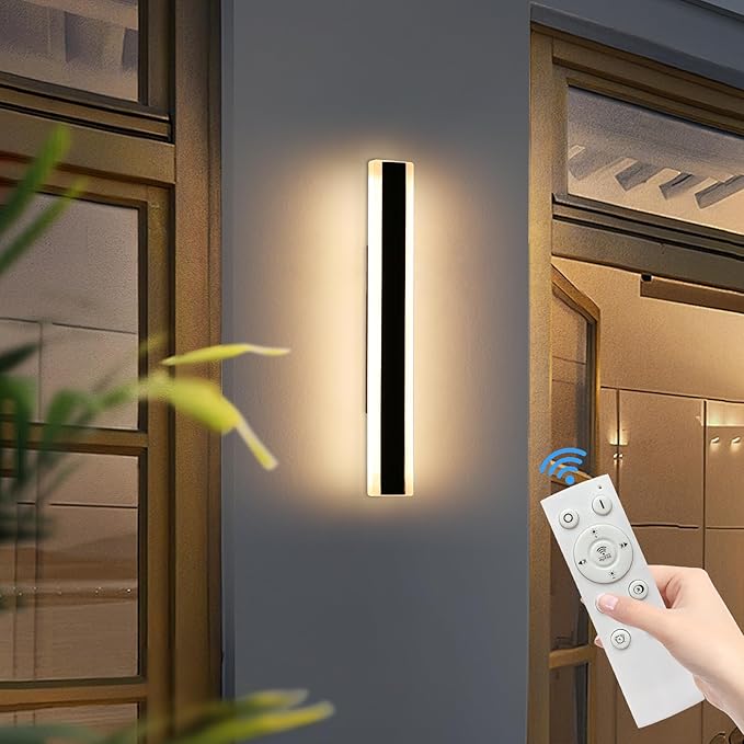 23.6inch Modern Outdoor Light Fixture, 3000K-6000K Dimmable Wall Sconce - Image 9