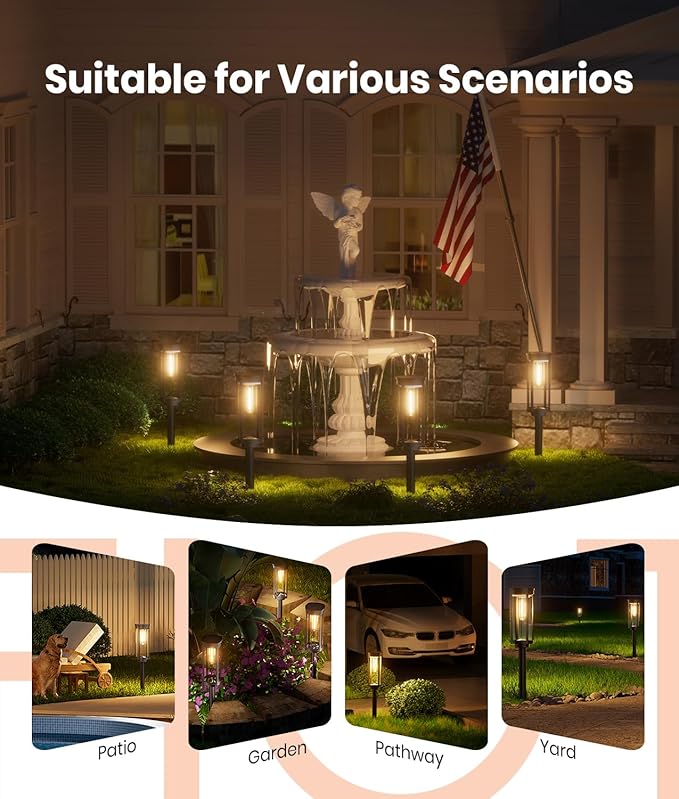 Solar Pathway Lights Outdoor, IP65 Waterproof Auto On/Off Solar Garden Lights - Image 7