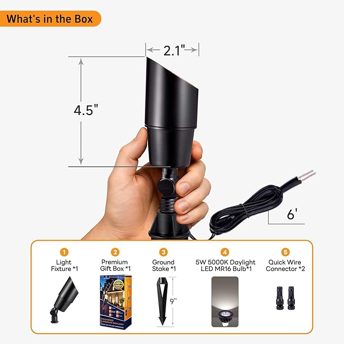 Gardenreet LED Low Voltage Spotlight - 12V AC/DC Black Outdoor Light Fixture - Image 6