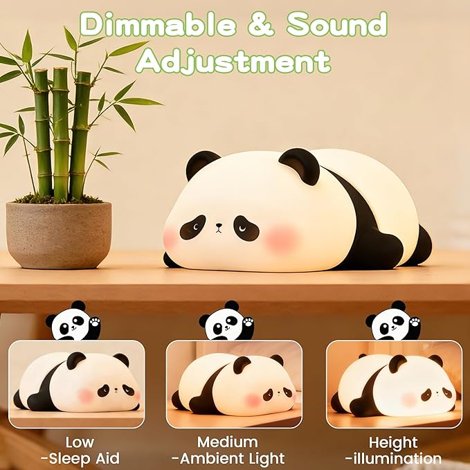 Cute Panda Night Light for Kids, LED Panda Lamp, Food Grade Silicone Novelty - Image 4