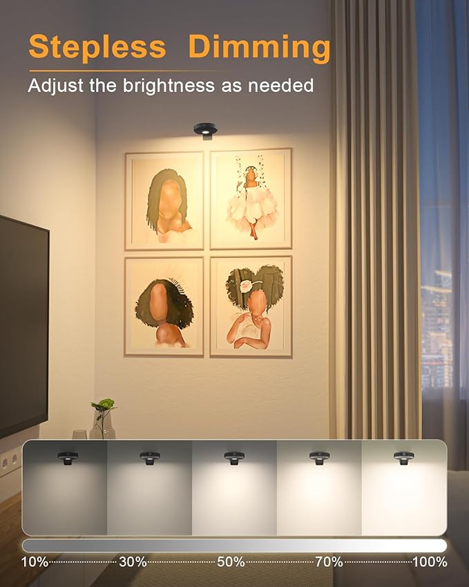 WILLED Picture Lights for Wall Rechargeable, Wireless Battery Operated Art - Image 4