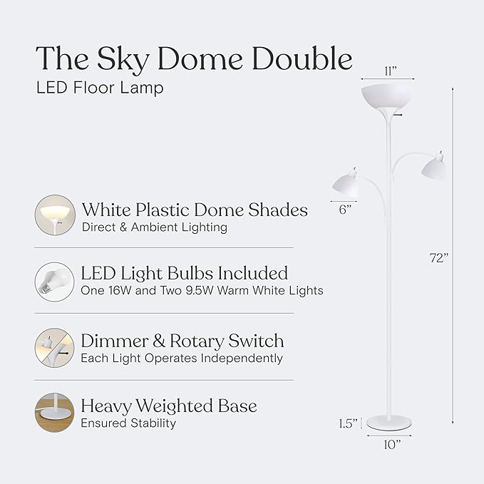 Brightech Sky Dome Double – High Brightness Torchiere Floor Lamp - Image 4