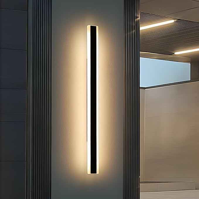 Modern Long Outdoor Wall Light, 71inch Black Exterior LED Wall Sconce, IP65 - Image 6