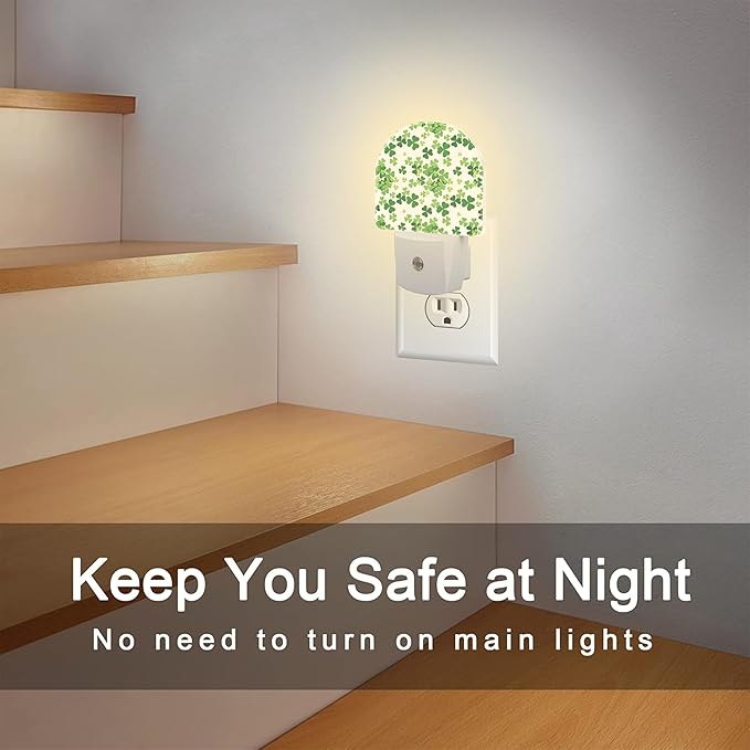 St Patrick's Day Shamrock Night Light Plug into Wall, 0.5w Energy Saving Sleep - Image 6