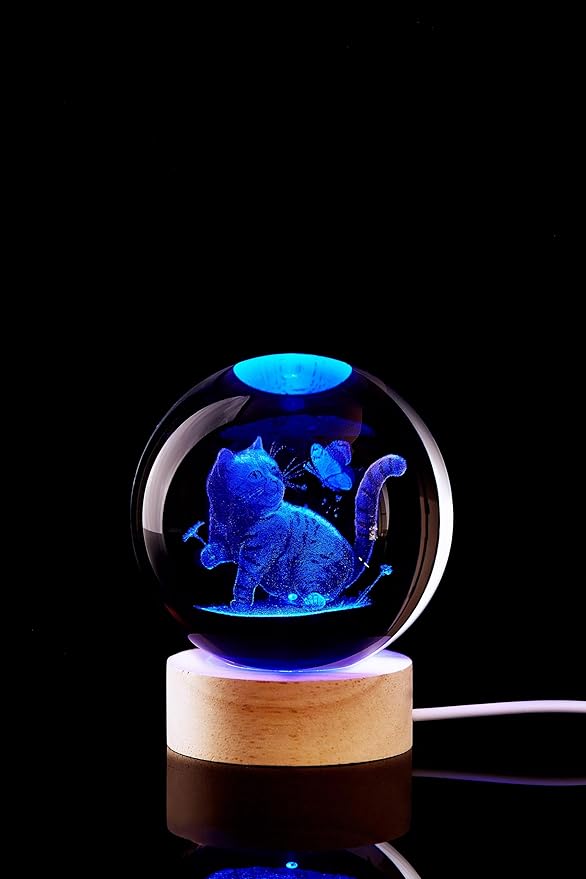 Large Cat Crystal Ball Night Light - Image 9