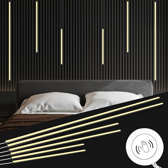 LED Recessed Lighting Kit, 6 Pack Self-Adhesive LED Light Bar, Warm White 3000K - Image 2