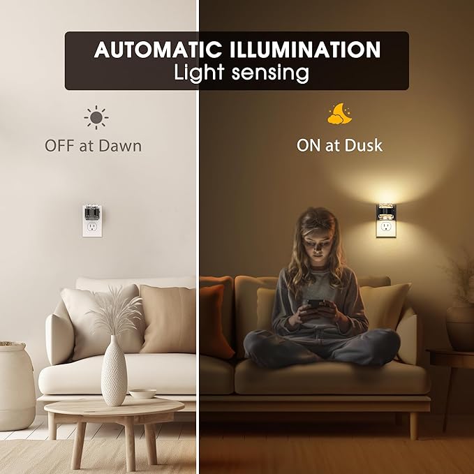 Briignite LED Night Light Plug into Wall Dimmable Night Light - Image 4