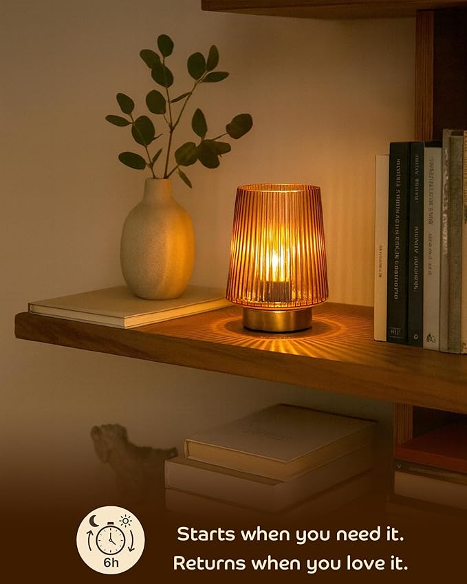 Battery Operated Lamp with Timer, Small Cozy Table Lamps - Image 5