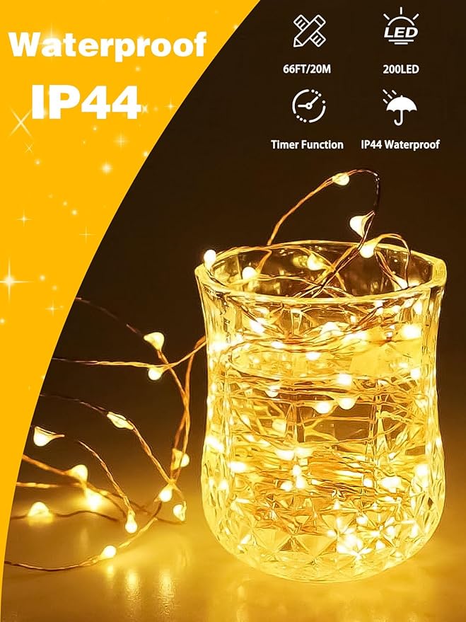 2 Pack 200LED Christmas Battery Operated Fairy Lights - Image 2