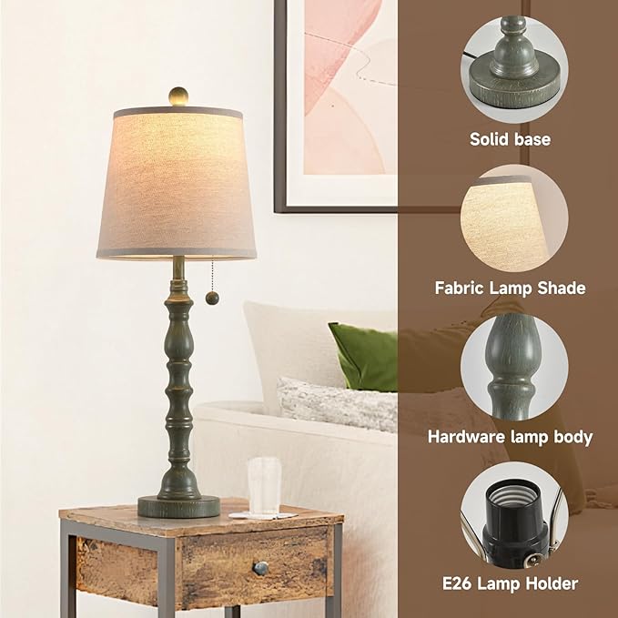 Terpsichore Lamps for Living Room Modern Farmhouse Table Lamp Bedside Reading - Image 5