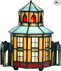 A0005 Tiffany Lighthouse Lamp Stained Glass LED Accent Table Lamp, Christmas by HomeBeauty