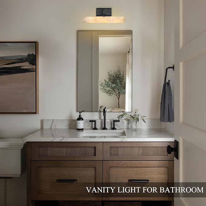 Alabaster Bathroom Vanity Light, 12in Modern Spanish Marble LED Bathroom Light - Image 18