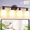 DLLT 4-Light Bathroom Light Fixtures: Black Modern Vanity Lights by DINGLILIGHTING