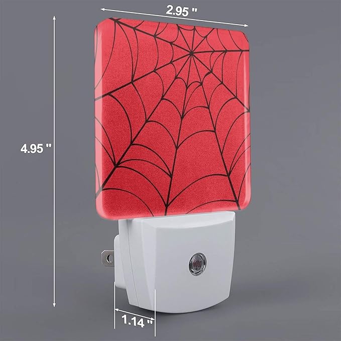 Led Night Light, Halloween Spider Web Decorative Plug in Nightlights, - Image 2
