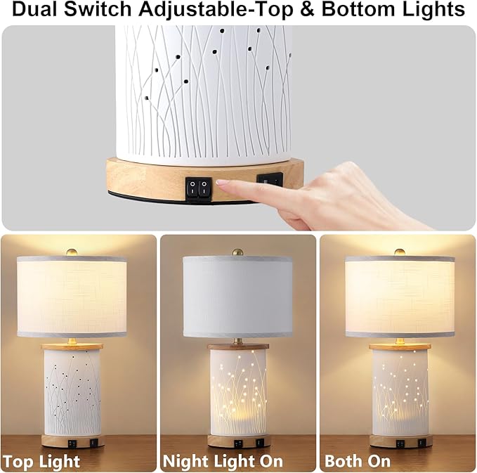 Set of 2 Ceramic Table Lamps - Image 3