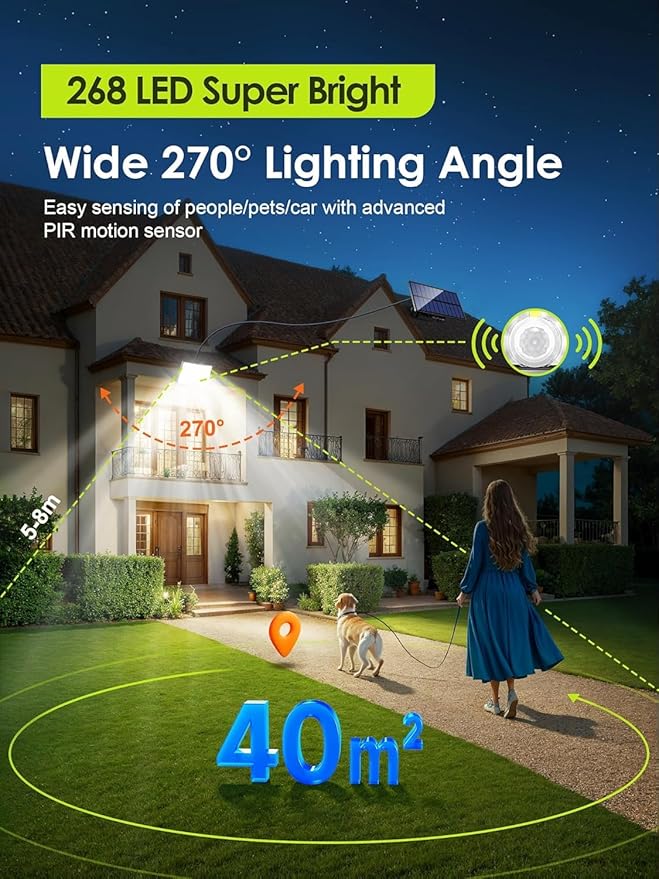 Solar Flood Lights Outdoor, Solar Motion Lights Outdoor Waterproof, - Image 4