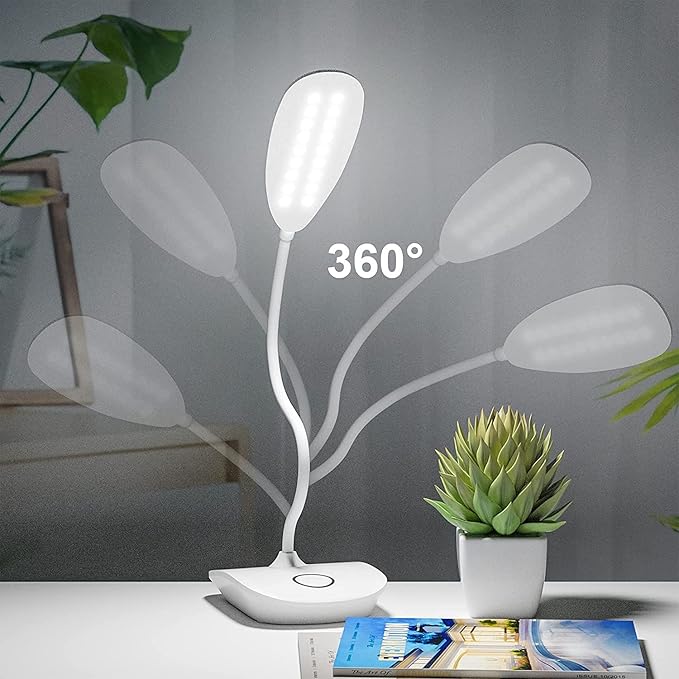 DEEPLITE Battery Operated Desk Lamp, LED Desk Light 3 Lighting Stepless Dimming - Image 3