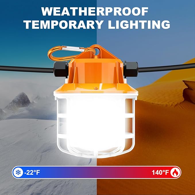 NS 100FT Construction String Lights 150W LED Industrial Grade 15000LM 5000K - Image 7