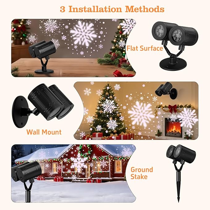 Christmas Projector Lights Outdoor, Snowflake Lights Night, Christmas Dynamic - Image 4