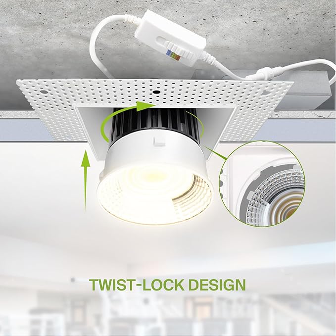 ASD Trimless LED Recessed Lighting 6 Inch, 24W 120V Square Commercial Downlight - Image 4