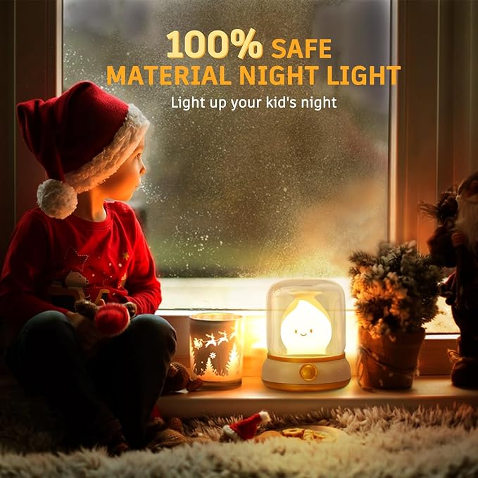 Ghost Campfire Night Light, Small Cute Desk Lamp, Dimmable Cordless Bedside - Image 5