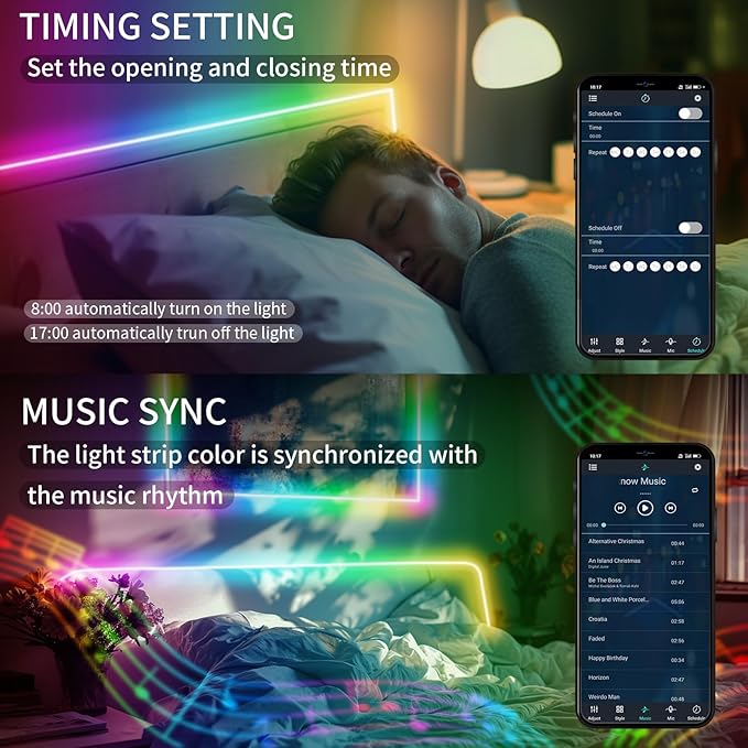 40ft COB RGB+IC LED Strip Lights, Bright Dream Color COB LED Light Strip - Image 3