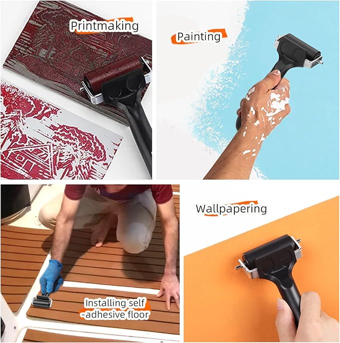 KXKZREN Rubber Roller for Flooring Installation 2.36 inch Rubber Brayer Glue - Image 6