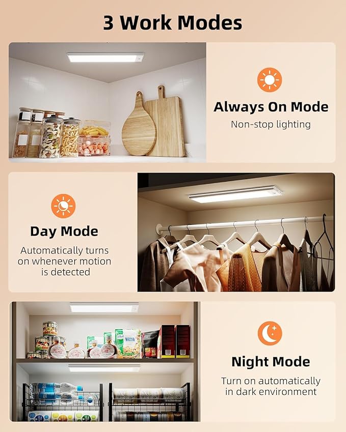EZVALO 250LM Super Bright Under Cabinet Lighting Wireless, 8000mAh Rechargeable - Image 6