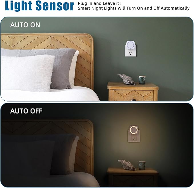 Warm Night Lights Plug into Wall, 4 Packs Dimmable Night Light - Image 4