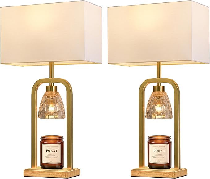 PoKat Gold Table Lamps for Bedroom - Image 6